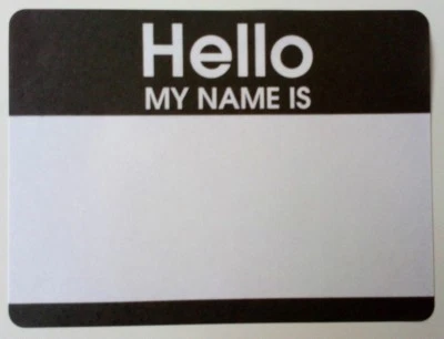 Name Stickers / Name Labels - Hello My Name Is - 100 labels. Black & White
