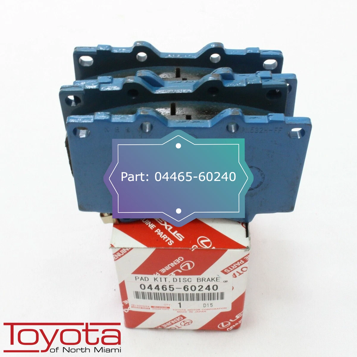 04465-60240 Toyota OEM Genuine PAD KIT, DISC BRAKE, FRONT | eBay