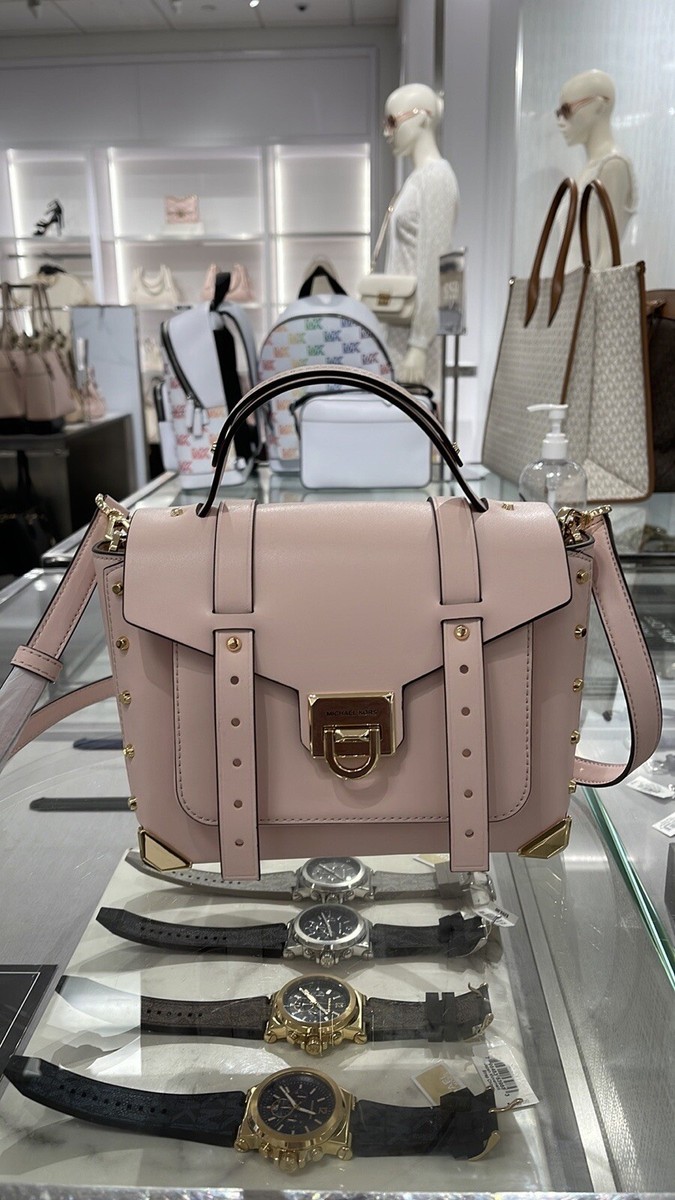 Michael Kors Manhattan Medium Powder blush Pink Leather Satchel 