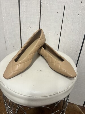 H&M Beige Quilted Ballet Flats Size 8 Bin S26 | eBay