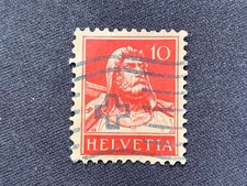 SWITZERLAND HELVETIA 1914 WILHELM TELL 10C RED - USED CROSS
