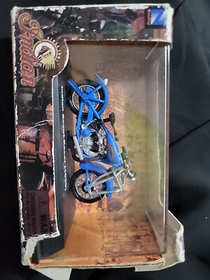 1929 Indian Scout Racer Blue Motorcycle by New Ray (1/32 Scale) NEW IN BOX