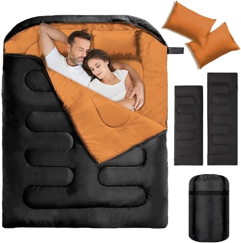 Cold Weather Sleeping Bag f 0 Degree 2 Person Two Double For Adults Backpack NEW