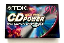 TDK CD power 90  vintage audio cassette blank tape sealed Made in Japan Type II
