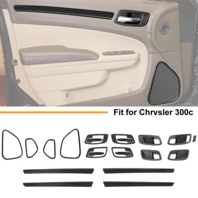  21x Carbon Fiber Inside Door Accessories Covers for Dodge Charger Chrysler 300