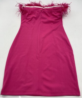 SheIn Womens Dress Pink Furry Top Bodycon Mini Party Festival Bachelorette  Small | eBay