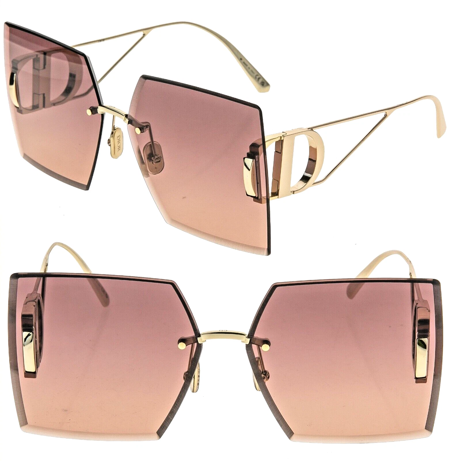 Lunettes de soleil surdimensionnées CHRISTIAN DIOR MONTAIGNE or rose 30Montaigne S7U CD40101U