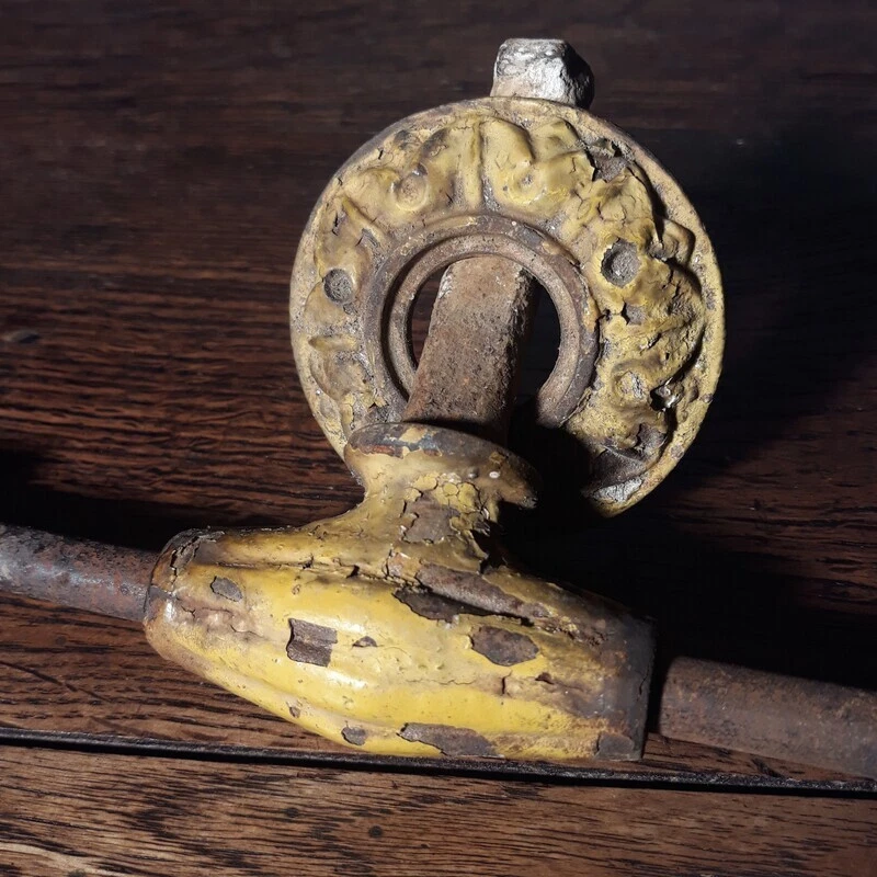 Tirette cloche sonnette fonte murale ancienne XIX° Cast iron bell puller old - Photo 3/4