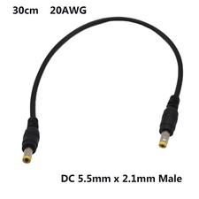 10x CCTV DC Power 5.5x2.1mm Male To Male Adapter Socket Extension Cable Cord 1FT