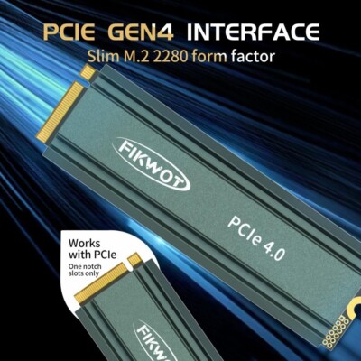 Fikwot FN960 M.2 SSD NVMe PCIe 4.0 PS5 SSD Hard Drive with