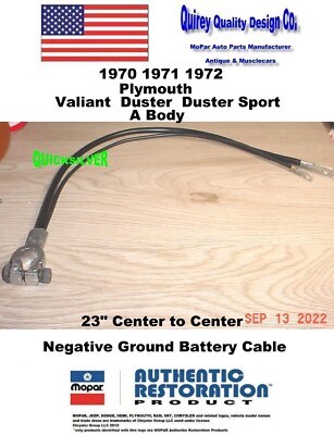 1970 71 72 Valiant Duster 318 340 360 Neg Battery Cable 2983778 Correct MoPar US