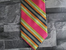 Classic Polo Ralph Lauren hand made in Italy multi color stripe silk neck tie