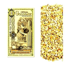 1 NEVADA GOLDBACK AURUM 24KT GOLD FOIL NOTE BU + 50 PIECE ALASKAN GOLD NUGGETS