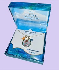 Disney Live Action The Little Mermaid Ariel Silver Plated Pendant/Charm Necklace