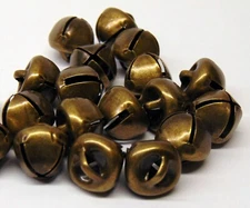 Lot 25 Antique Brass Finish Jingle BELLS  12mm Primitive Steampunk approx 1/2"