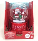 NEW Musical Plastic Waterless SNOW GLOBE Santa RUDOLPH the Red-Nosed Reindeer