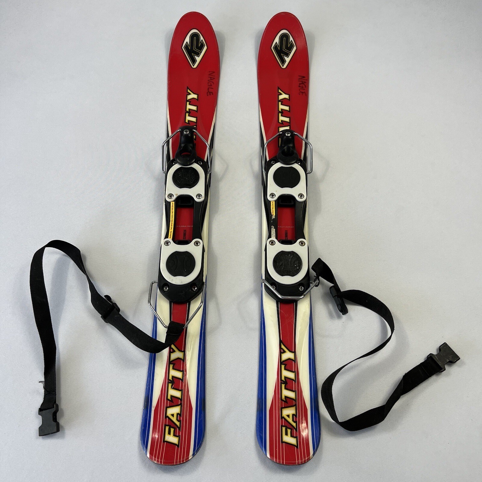 K2 Fatty Snow Blades Winter Skis w/Bindings Red White Blue 34" eBay