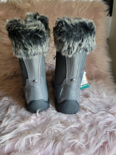 NWT Sporto Minor Waterproof Castle Rock Suede Chunky Boots Faux Fur Gray Black - Picture 4 of 7