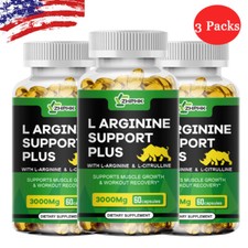 3Pack L-Arginine 3000mg Workout Heart Support L-Citruline Muscle growth capsules