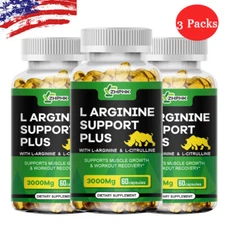 3Pack L-Arginine 3000mg Workout Heart Support L-Citruline Muscle growth capsules