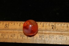 Antique Early Machine Made Marble Clear White Orange Swirl Pontil