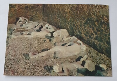 Postkarte: Pompeji - Besetzung von Flüchtlingen in einem Garten