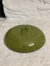 Vintage Descoware Enameled Cast Iron Lid FE 22 Flame Green Belgium 8.5"