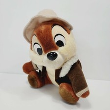 Disney Chip N Dale Safari Chipmunk Plush Stuffed Animal Brown Coat Hat 9"