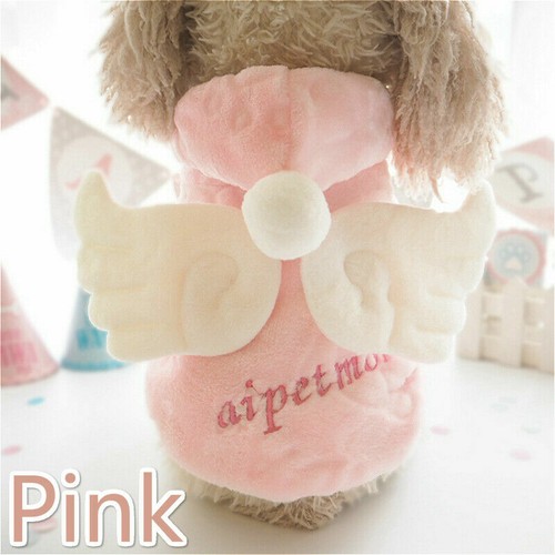 Flannel Dog Clothes Cute Hoodie Embroidered Pet Costume Winter Thick New - Picture 8 of 9