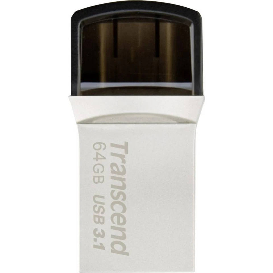 Transcend JetFlash® 890 Memoria ausiliaria USB per Smartphone e Tablet Argento - Immagine 2 di 4