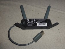 WIRELESS XBOX 360 NETWORK ADAPTER MODEL 1398 MICROSOFT BLACK DUAL TWO ANTENNA