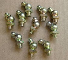 Image of M6 x 1 45˚Angle Grease Nipple Fitting (10 pack) - Made in UK - Free UK Post
