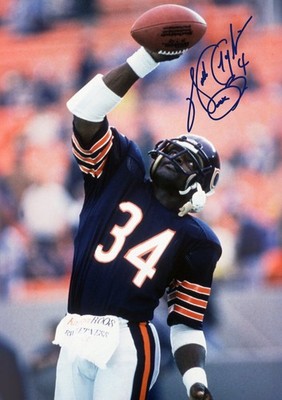 A3 A4. Foto signiert Walter Payton Chicago Bears NFL American Football Legende