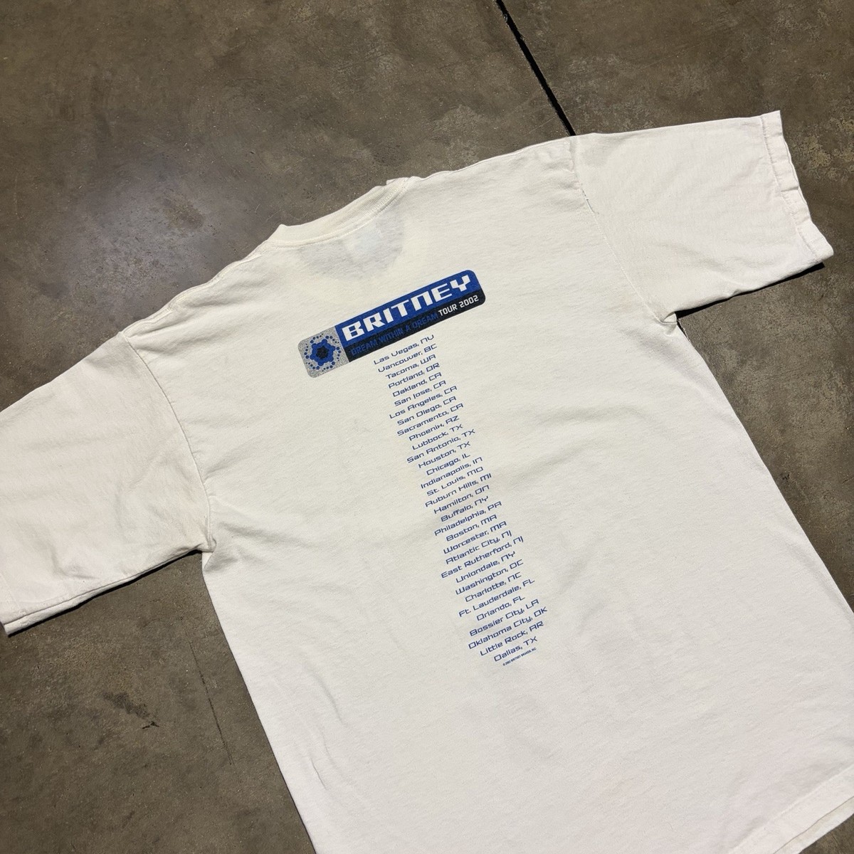Vintage Britney Spears Dream Within A Dream T Shirt XL White 2002