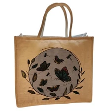 Eco-Friendly Large Jute Tote Bag Reusable 16"x18"x5.5"-Everyday & Travel Shopper