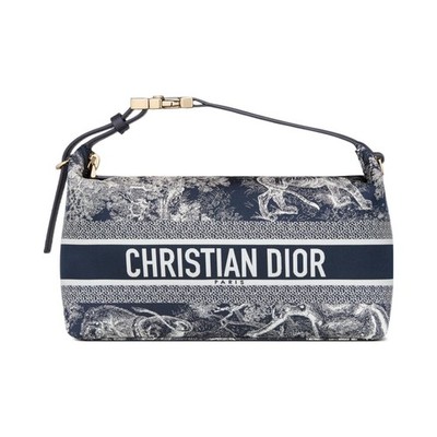 DIOR TraveI NOMAD Printed Zipper Clutch Medium Women in blue 8.6x3.7x5.1 in