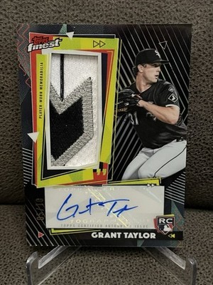  Grant Taylor 2026 Topps Finest Rookie Black Patch Auto /10 White Sox