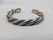 Silpada 925 Sterling Silver Thick Twisted Rope Cable Cuff Bracelet 6.75" Vintage