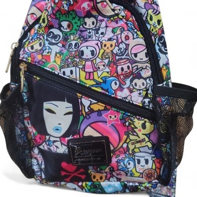 Tokidoki Backpack Multicolor Allover Character Print Mesh Single Strap Bag 