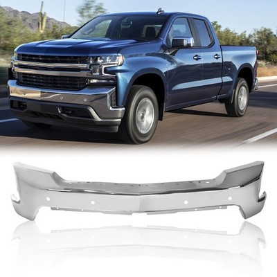 Front Bumper For 2019-2022 Chevy Silverado 1500 W/Senser Holes Chrome Steel