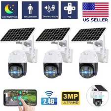 3 Pack WiFi6 Solar Battery Powered Wireless S...