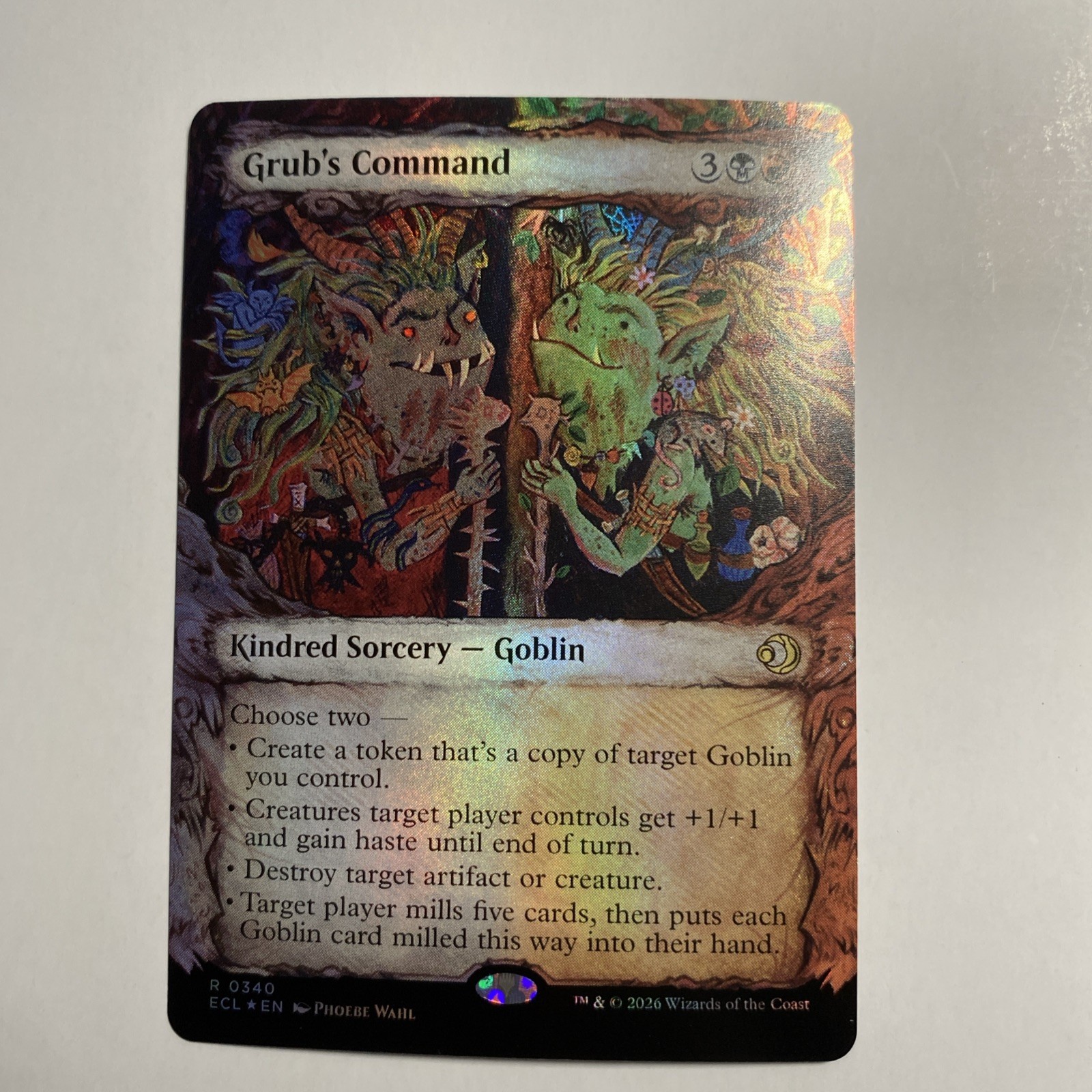 Grub's Command FOIL SHOWCASE Lorwyn Eclipsed Magic MTG NM