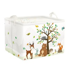 Clastyle Woodland Animals Bear Fox Raccoon Tree Baby Gift 40 30 30 cm, White