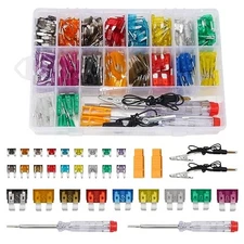 306 PCS Car Fuses Assortment Kit, With 2 Car Fuse Tester and 2 Fuse Puller-306