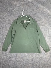 Lands' End 1/4 Zip Sweater XL Men's 100 Cotton Pullover Green