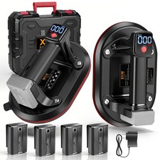 10'' Electric Glass Suction Cups w/4 Batteries Vacuum Suction Cups Lifter 573lbs