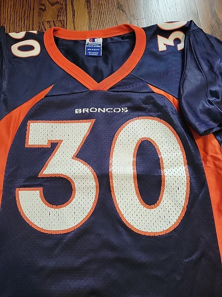 Camiseta de fútbol americano mediana del campeón Terrell Davis Denver Broncos NFL para niños 10/12 Foto 3 de 4