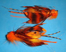 FLY FISHING FLIES - Orang WHITLOCK'S NEARNUFF CRAYFISH Streamers size #6 (3 pcs)