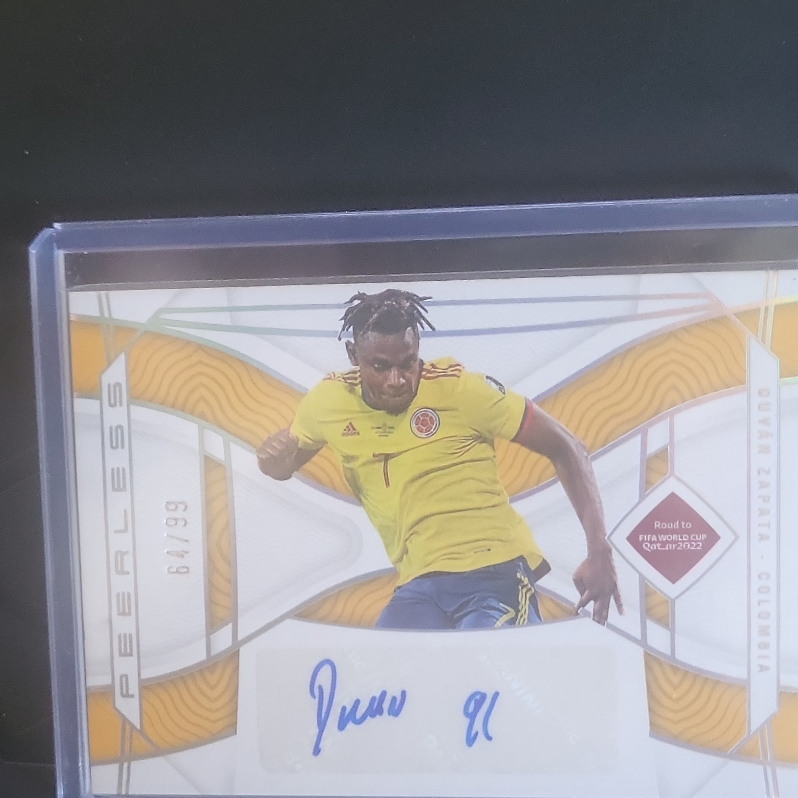 Panini 2022 National Treasures Road WC Duván Zapata Peerless Auto PS-DUZ /99 view 3