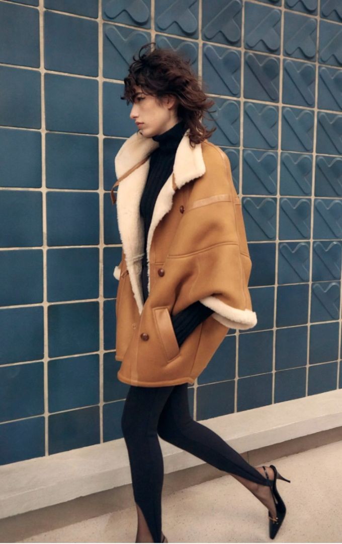 Saint Laurent Oversized Shearling Toggle Coat - S… - image 1